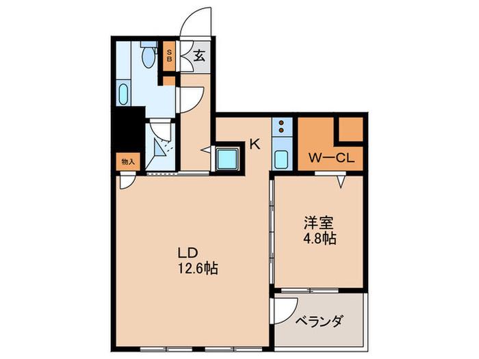 RE BLDG(1LDK/7階)の間取り写真