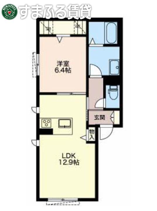 シャーメゾンあさひ(1LDK/1階)の間取り写真