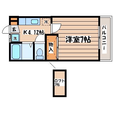 サンセピア(1K/1階)の間取り写真