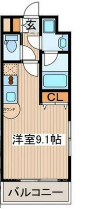 メイプルヒルズ(ワンルーム/1階)の間取り写真