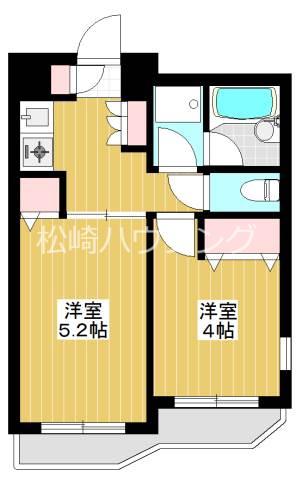 ハラスパジオ中野(2K/5階)の間取り写真