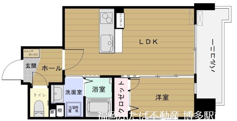 リバティR TENJINII(1LDK/6階)の間取り写真