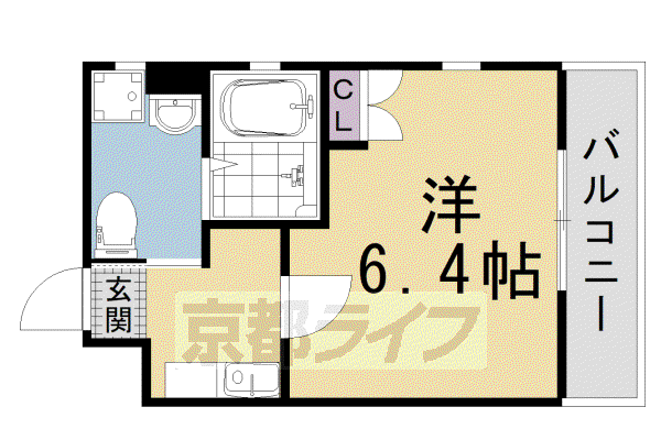 ドーリアNEXT西院(1K/4階)の間取り写真