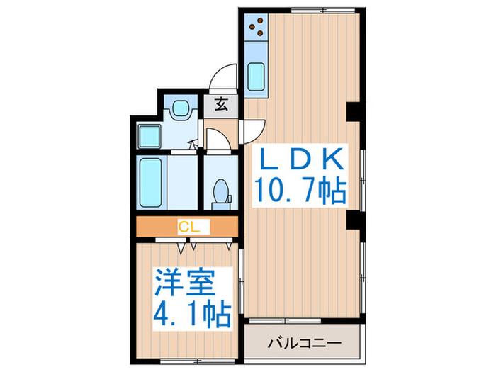 OCTAVE(1LDK/3階)の間取り写真