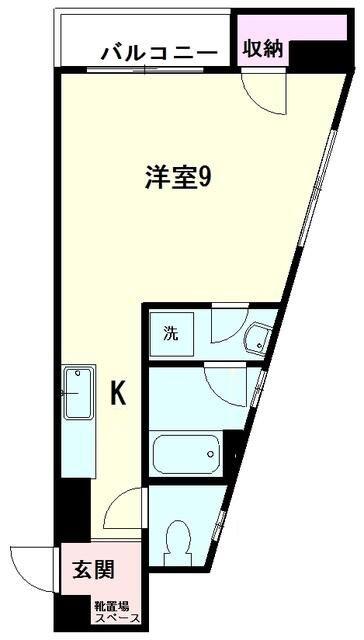 サンハイツ竹内(ワンルーム/4階)の間取り写真