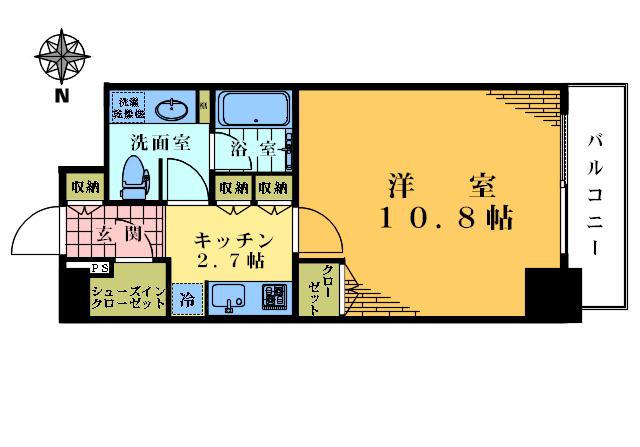 品川タワーフェイス(1K/20階)の間取り写真