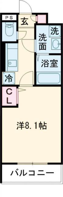 ウエストサイドリバーI(1K/3階)の間取り写真