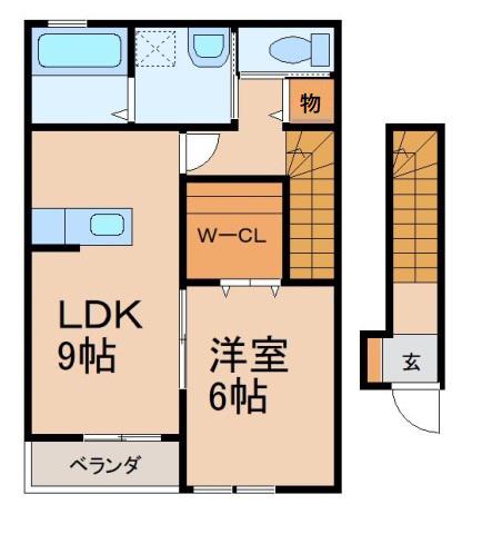 クラウンハイツ太田(1LDK/2階)の間取り写真