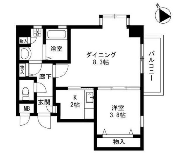 OZAREA一之江Ⅰ(1LDK/4階)の間取り写真