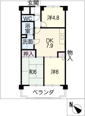 センチュリーハイランド(3DK/12階)の間取り写真