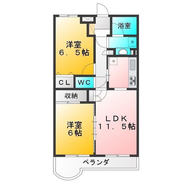 ガーデンパレス関町(2LDK/1階)の間取り写真