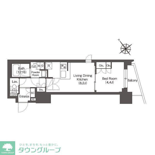 コンフォリア東大井I(1LDK/14階)の間取り写真