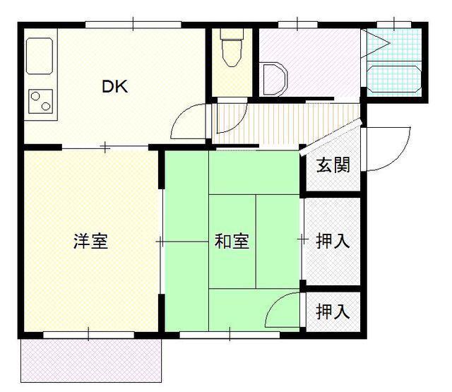 フレグランス前田(2DK/1階)の間取り写真
