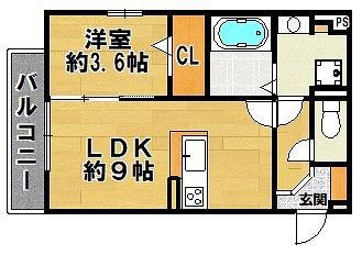 D-ROOM ノース PARK 三田(1LDK/3階)の間取り写真
