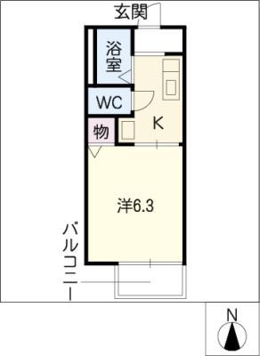 リヴェール東洋(1K/2階)の間取り写真