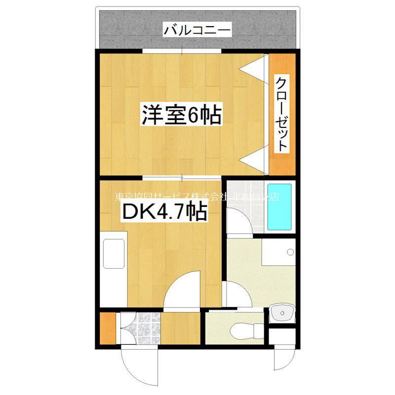 エミネンス千川(1DK/2階)の間取り写真