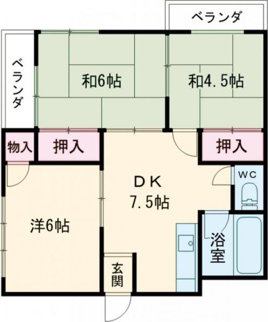 パークサイド(3DK/3階)の間取り写真
