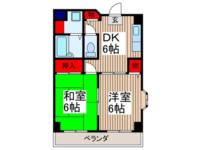 杉田第3ビル(2DK/4階)の間取り写真