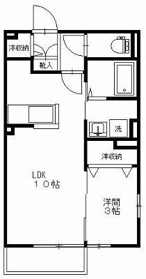 メゾン・ド・ウィステアリアL(1SK/2階)の間取り写真