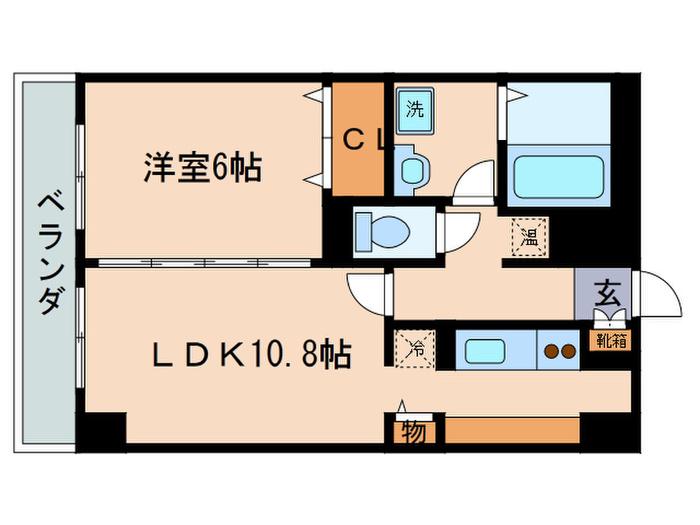 ベルヴィオウミ(1LDK/4階)の間取り写真