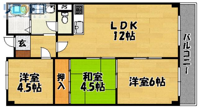 第2グランドハイツ太田(3LDK/3階)の間取り写真