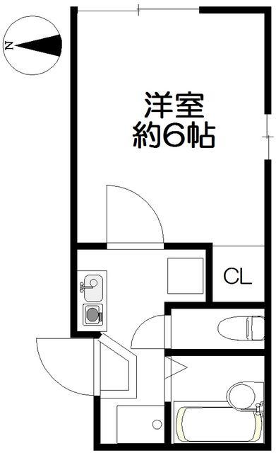 クレスト七島(1K/1階)の間取り写真