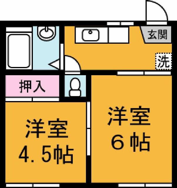 メゾン学園(2K/2階)の間取り写真