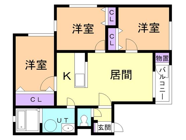 センター・ヴィレッジ(3LDK/2階)の間取り写真