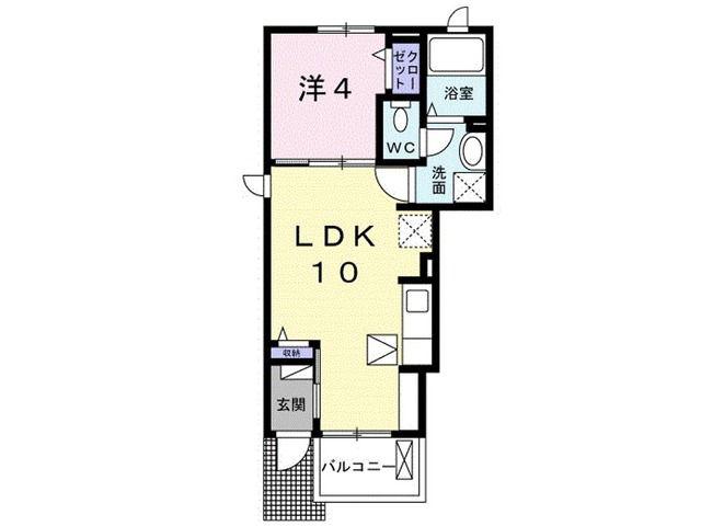 グリーンステージIII番館(1LDK/1階)の間取り写真