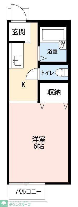 オークヴィラ(1K/1階)の間取り写真