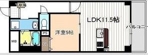 プログレスII(1LDK/6階)の間取り写真