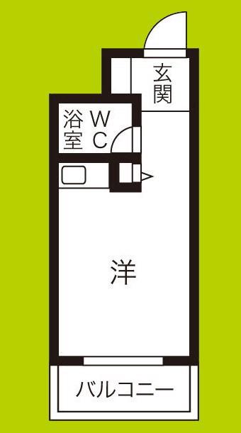 朝日プラザアクルス城東(ワンルーム/1階)の間取り写真