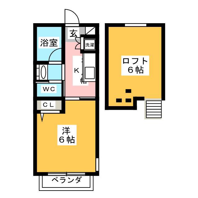 SAINT SOLEIL YOKOHAMA(1K/2階)の間取り写真