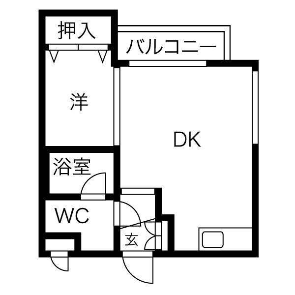 グランメール弘道館第一(1LDK/1階)の間取り写真