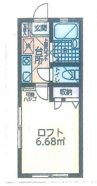 コフレ鹿島田(1K/1階)の間取り写真