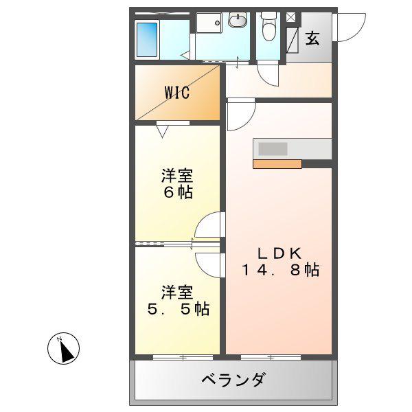 BLOOM(2LDK/3階)の間取り写真