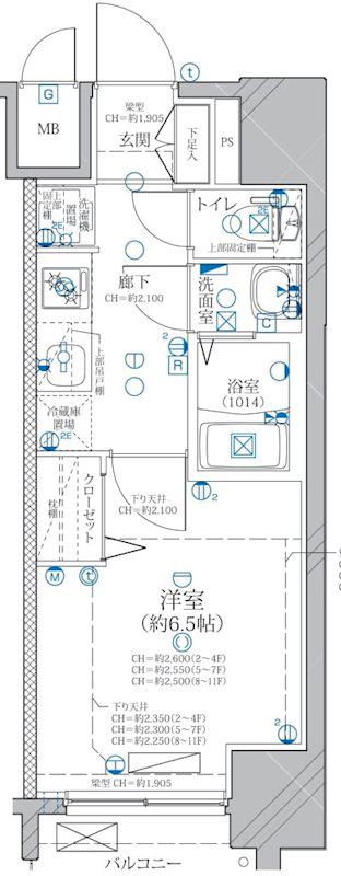 ディアレイシャス矢場町(1K/4階)の間取り写真