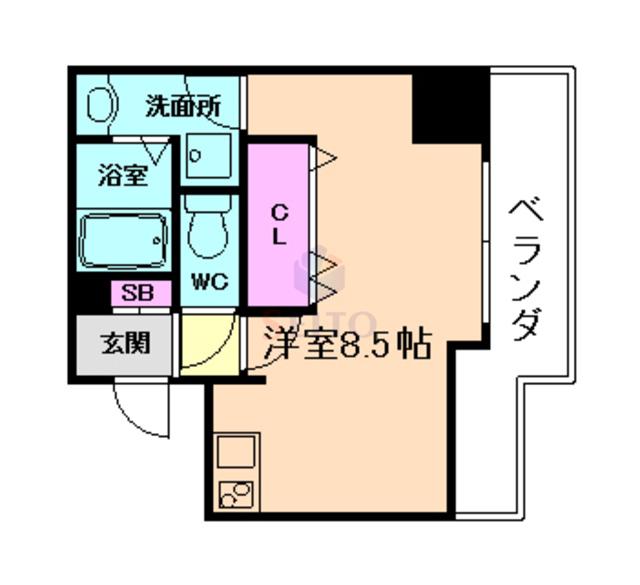 S-KIIEN FUKUSHIMA(ワンルーム/3階)の間取り写真
