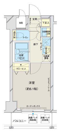 コンシェリア門前仲町(1K/3階)の間取り写真