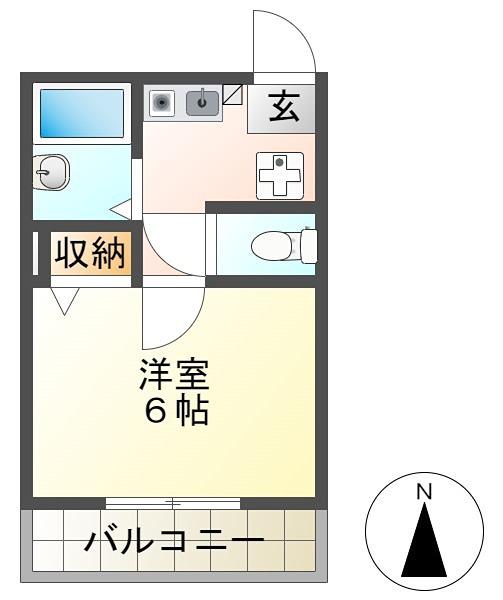 PURE STREAM.COM TAKIYAMA(1K/1階)の間取り写真