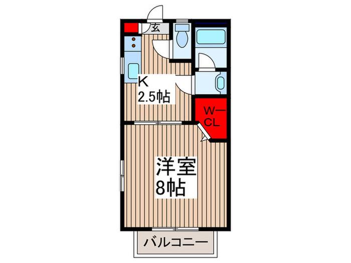 クレール(1K/2階)の間取り写真