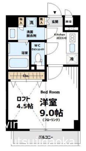 HIVER(1K/3階)の間取り写真