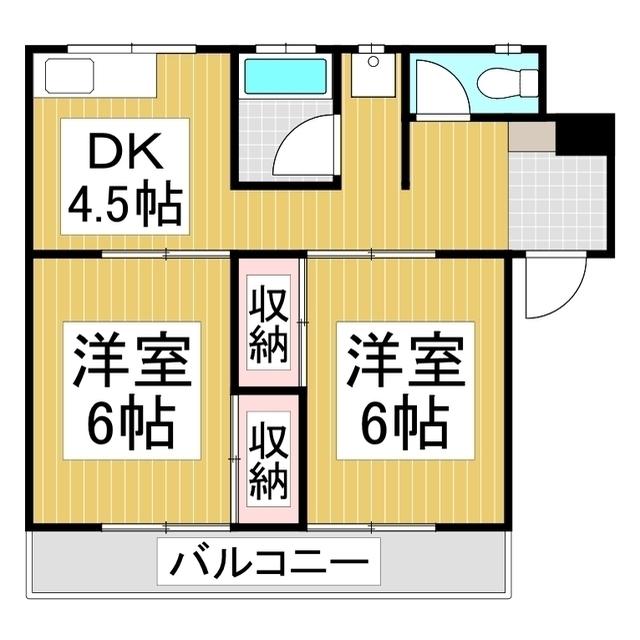 マンション宮沢(2DK/3階)の間取り写真
