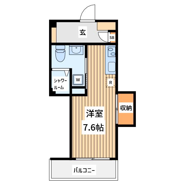 ステージアティー(ワンルーム/1階)の間取り写真