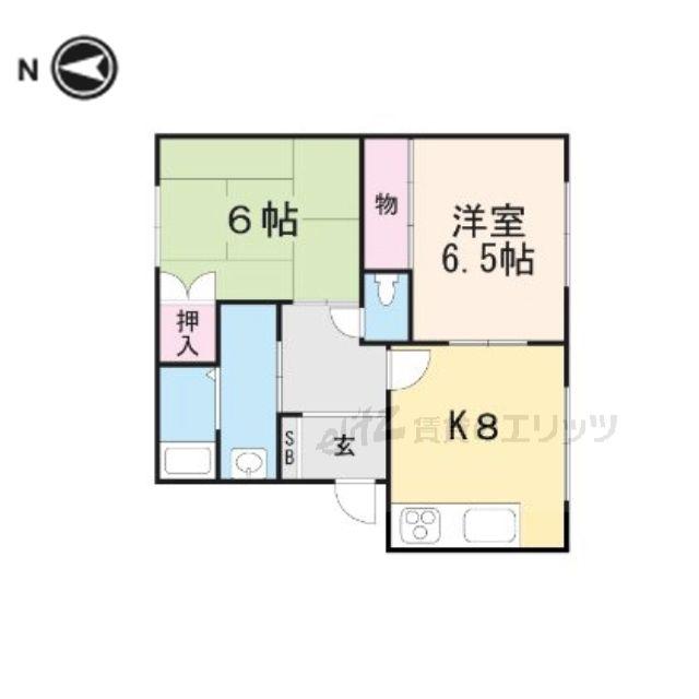 北村ハイツ(2DK/2階)の間取り写真
