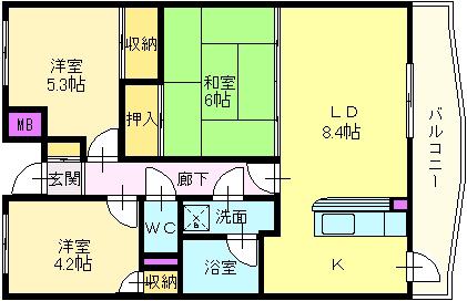 CORAL GABLES(3LDK/1階)の間取り写真