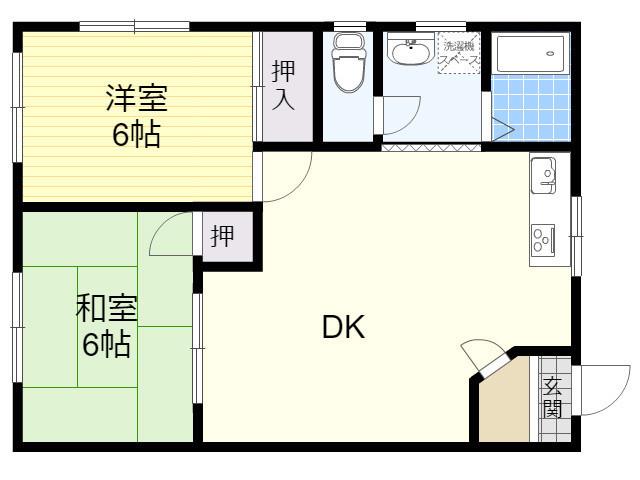 マ・メゾンK(2DK/1階)の間取り写真