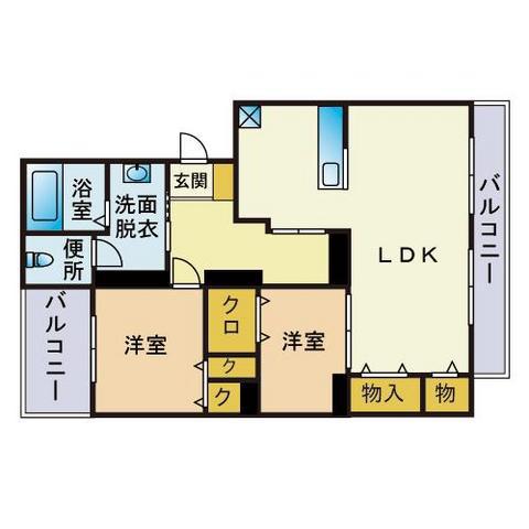 コーポ柴田(2LDK/4階)の間取り写真