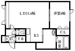 パピラニアン(1LDK/2階)の間取り写真