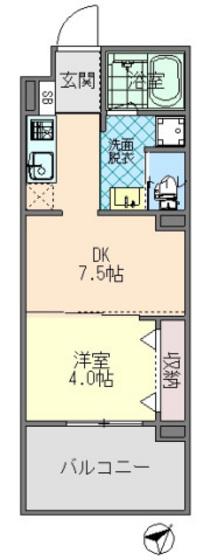 POTHOS呉三条(1DK/8階)の間取り写真